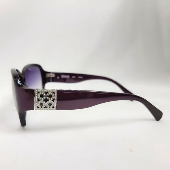 Coach Oversized Round Purple Sunglasses S2025 and Embossed Case - Picture 3 of 10